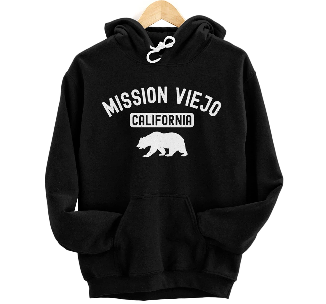 Personalized Mission Viejo California USA Flag Vintage Bear San Diego SD Pullover Hoodie
