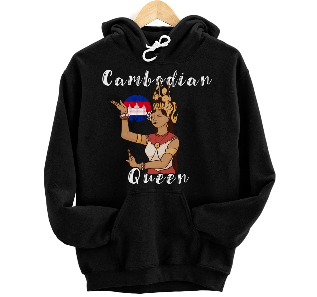 Personalized Cambodia Khmer Girl Dancing Cambodian Pride Flag Culture Pullover Hoodie