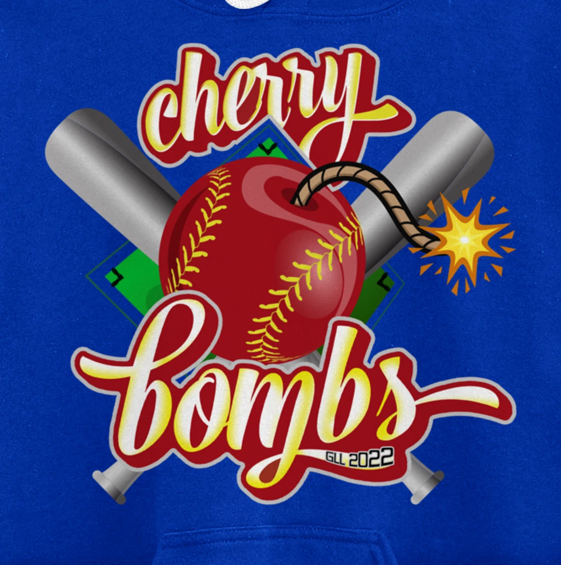 Cherry Bombs Logo Softball Parents Glendora Gear Pullover Hoodie - All ...