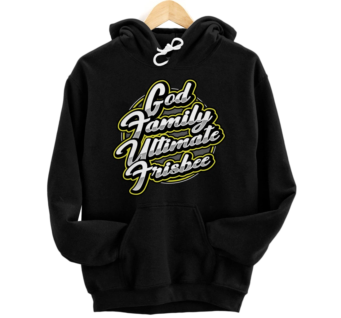 Personalized God, Family, & Ultimate Frisbee Pullover Hoodie