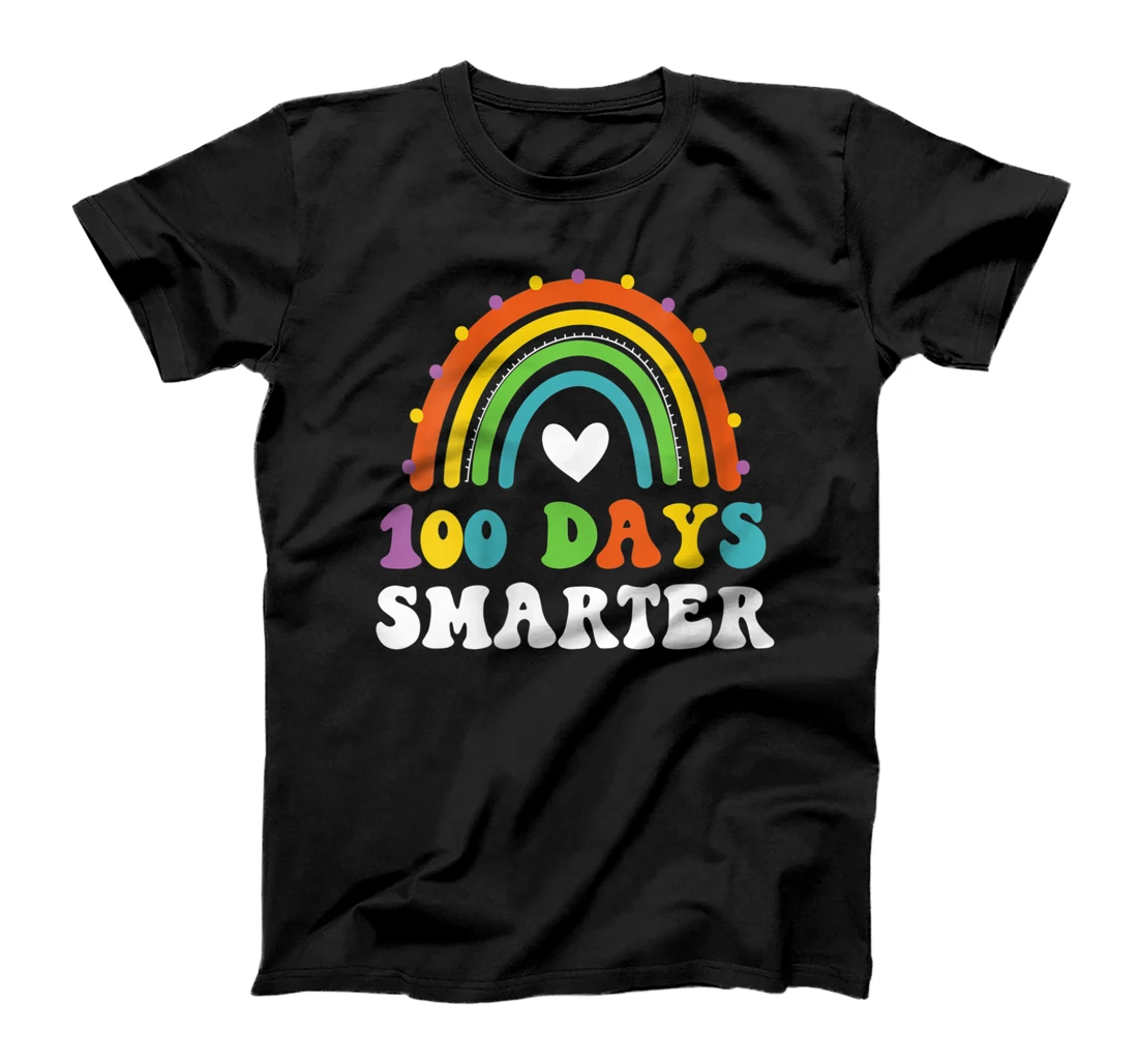 Womens 100th Day of School Teacher - Rainbow 100 days smarter T-Shirt, Women T-Shirt