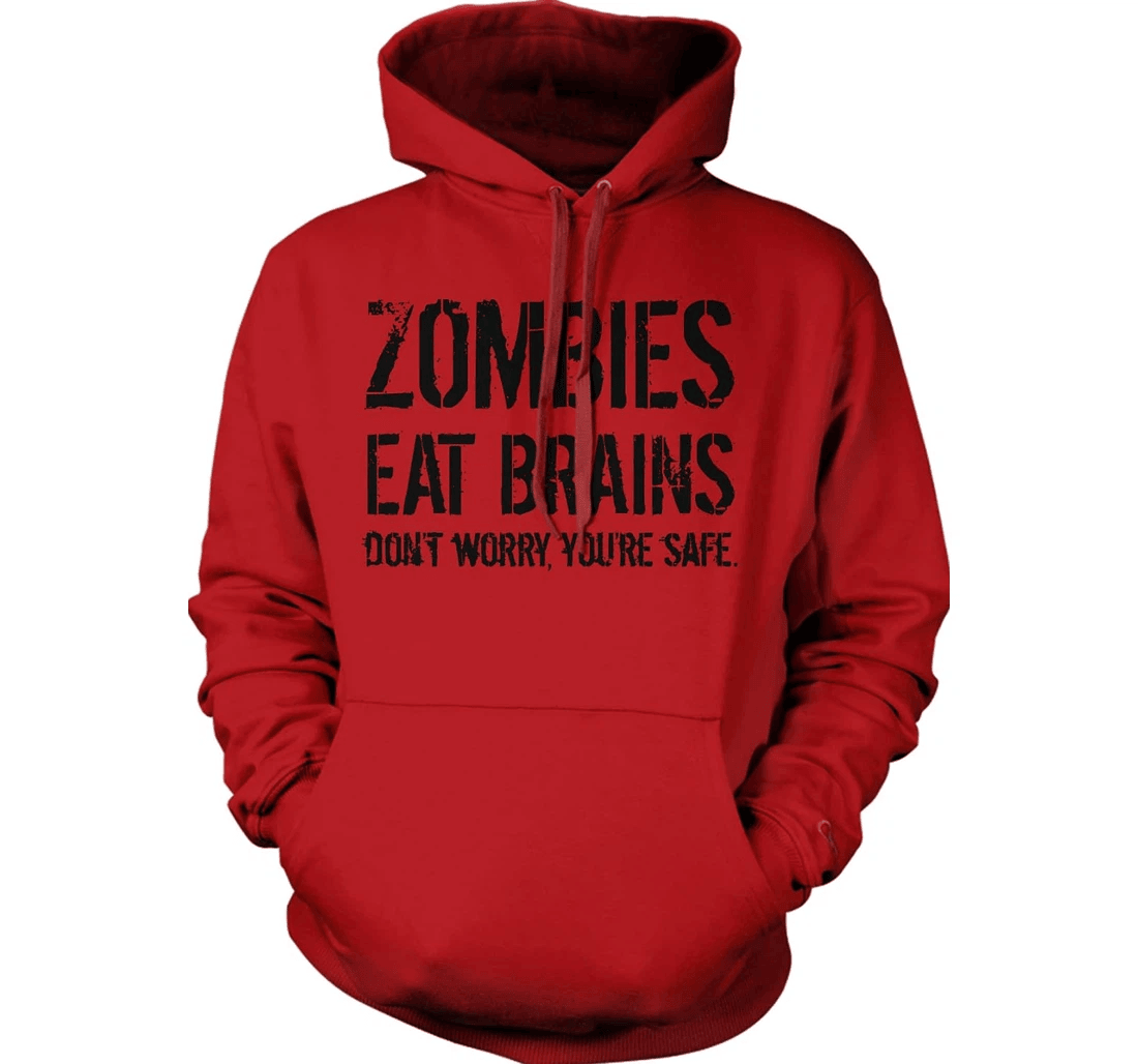 Personalized Crazy Dog Zombies Eat Brains So Youre Safe Funny Halloween - 3D Printed Pullover Hoodie