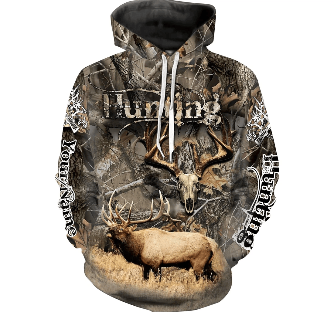 Personalized D Us Moose Hunting - 3D Printed Pullover Hoodie