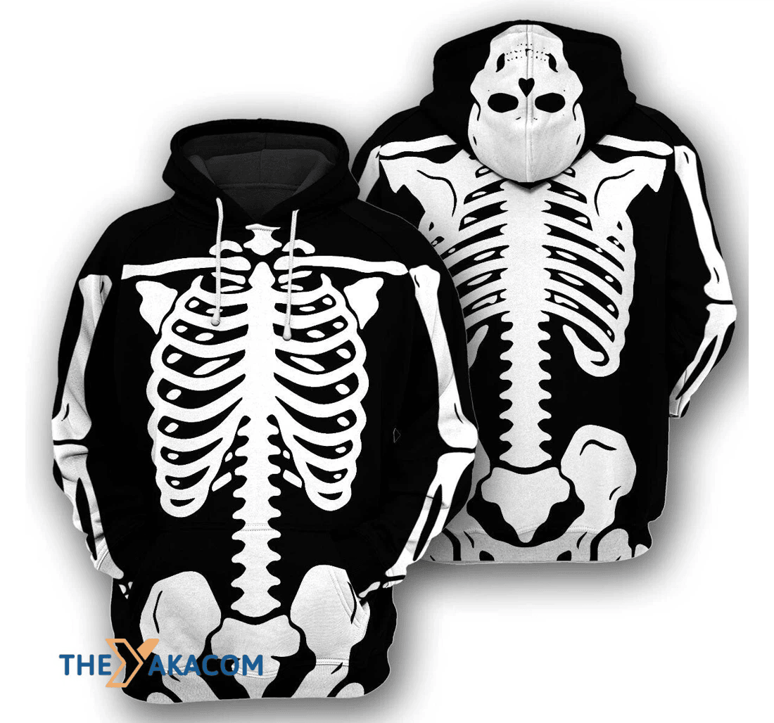 Personalized Halloween Skeleton Coat - 3D Printed Pullover Hoodie