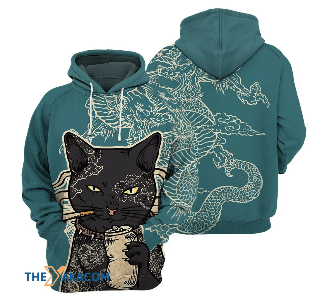 Personalized Dragon Cat Coat - 3D Printed Pullover Hoodie