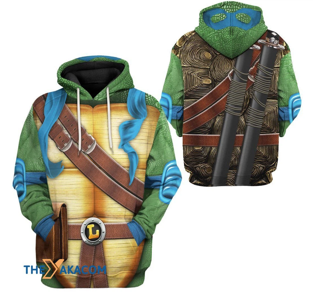 Personalized Leonardo Tmnt Leo Cosplay Custom T Coat - 3D Printed Pullover Hoodie