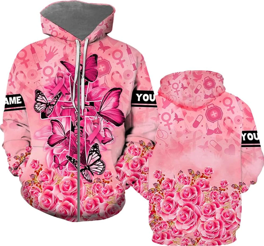 Personalized Breast Cancer - 3D Printed Pullover Hoodie