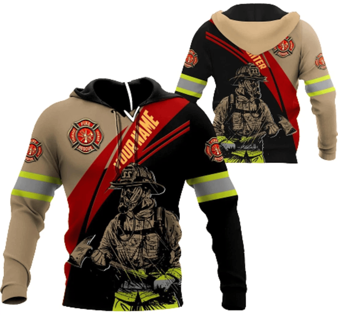 Personalized Firefighter Family - 3D Printed Pullover Hoodie