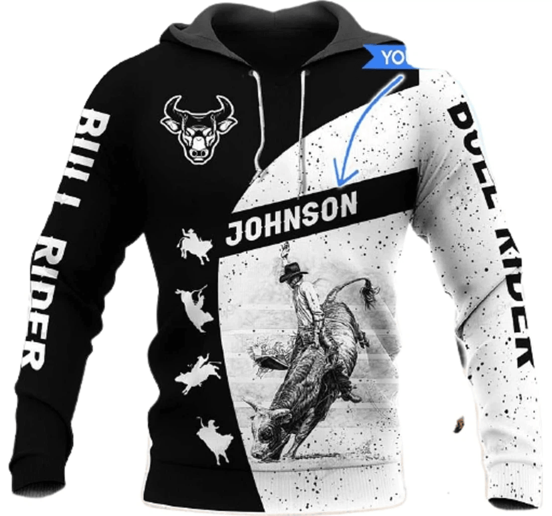 Personalized Bull Riding Family - 3D Printed Pullover Hoodie