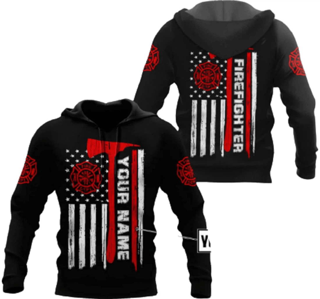 Personalized Firefighter Family - 3D Printed Pullover Hoodie