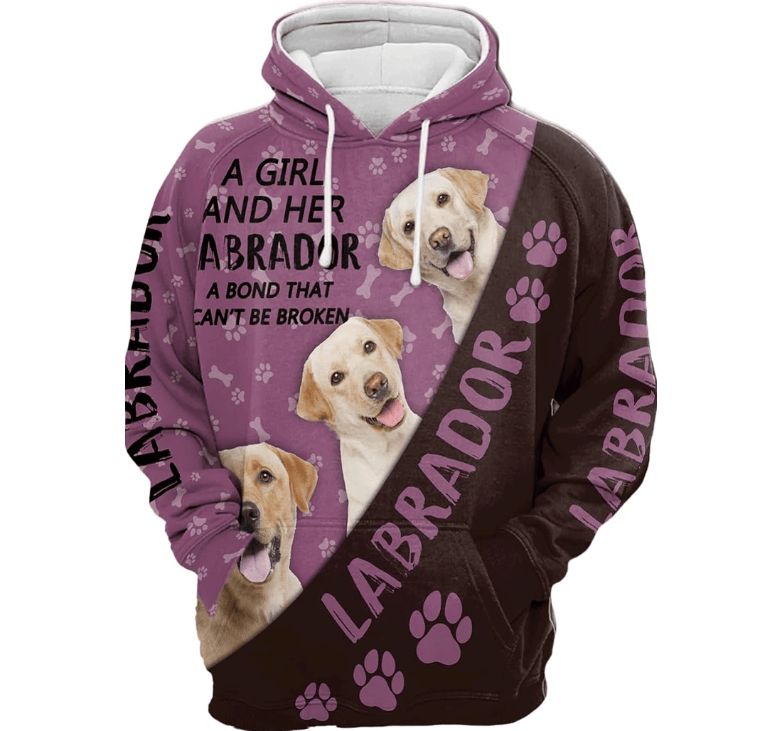 Personalized A Girl Her Dog Ss - 3D Printed Pullover Hoodie
