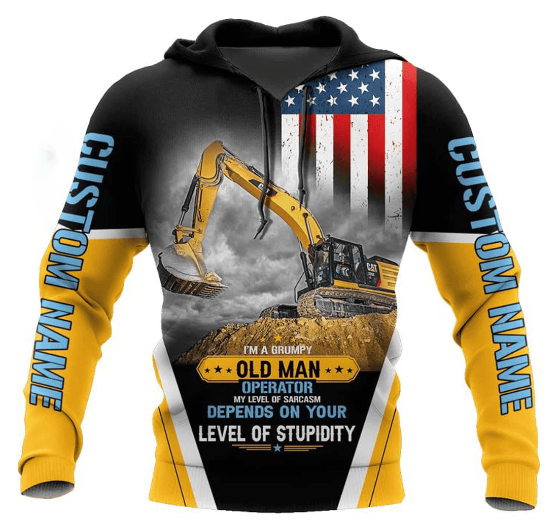 Personalized Excavator Heavy Excavator Custom Excavator Excavator Up Hd_a - 3D Printed Pullover Hoodie