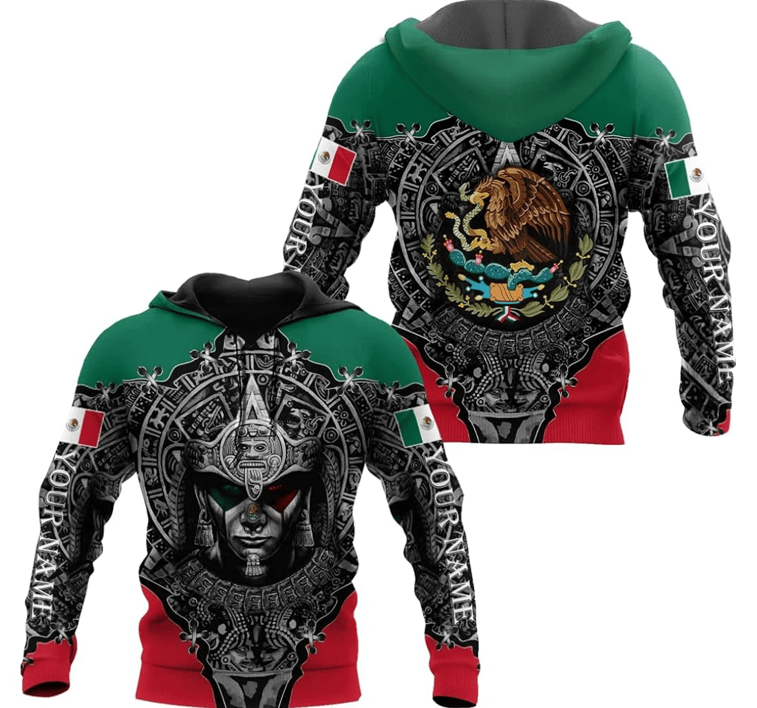 Personalized Name Aztec Eagle Mexico Family - 3D Printed Pullover Hoodie