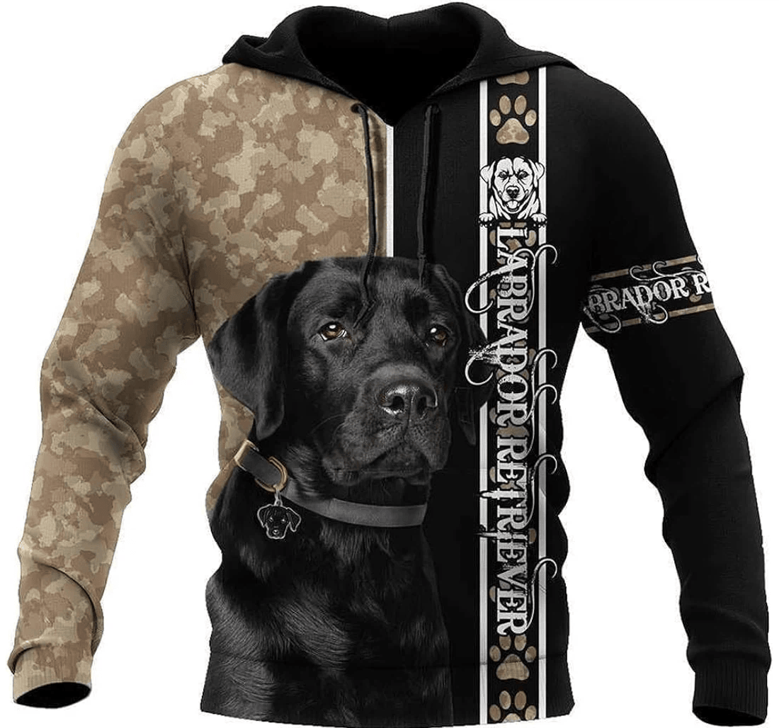 Personalized Camo Labrador Retriever Dog Lovers Us Family - 3D Printed Pullover Hoodie
