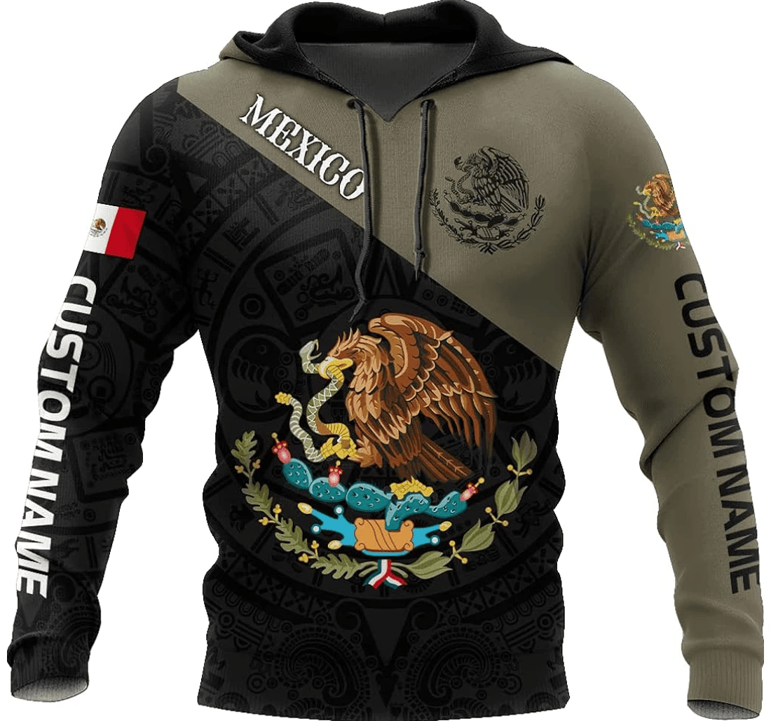 Personalized Name Eagle Mexico Family - 3D Printed Pullover Hoodie