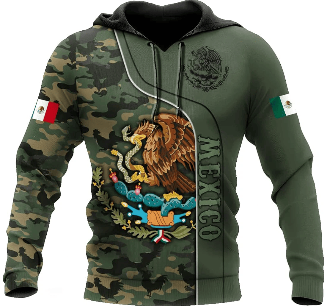 Personalized Eagle Mexico Camo Family - 3D Printed Pullover Hoodie