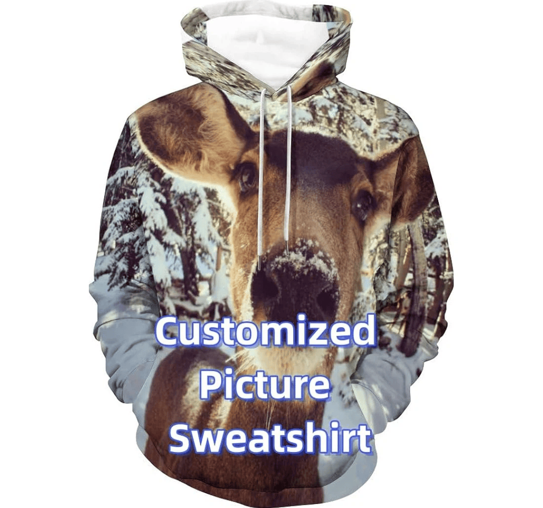 Custom Men's Women's Design Your Own Personalized Couple's Front Back - 3D Printed Pullover Hoodie