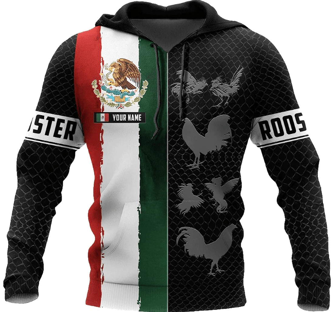 Personalized Name Mexican Rooster Customized Mexican Rooster Mexico Rooster - 3D Printed Pullover Hoodie