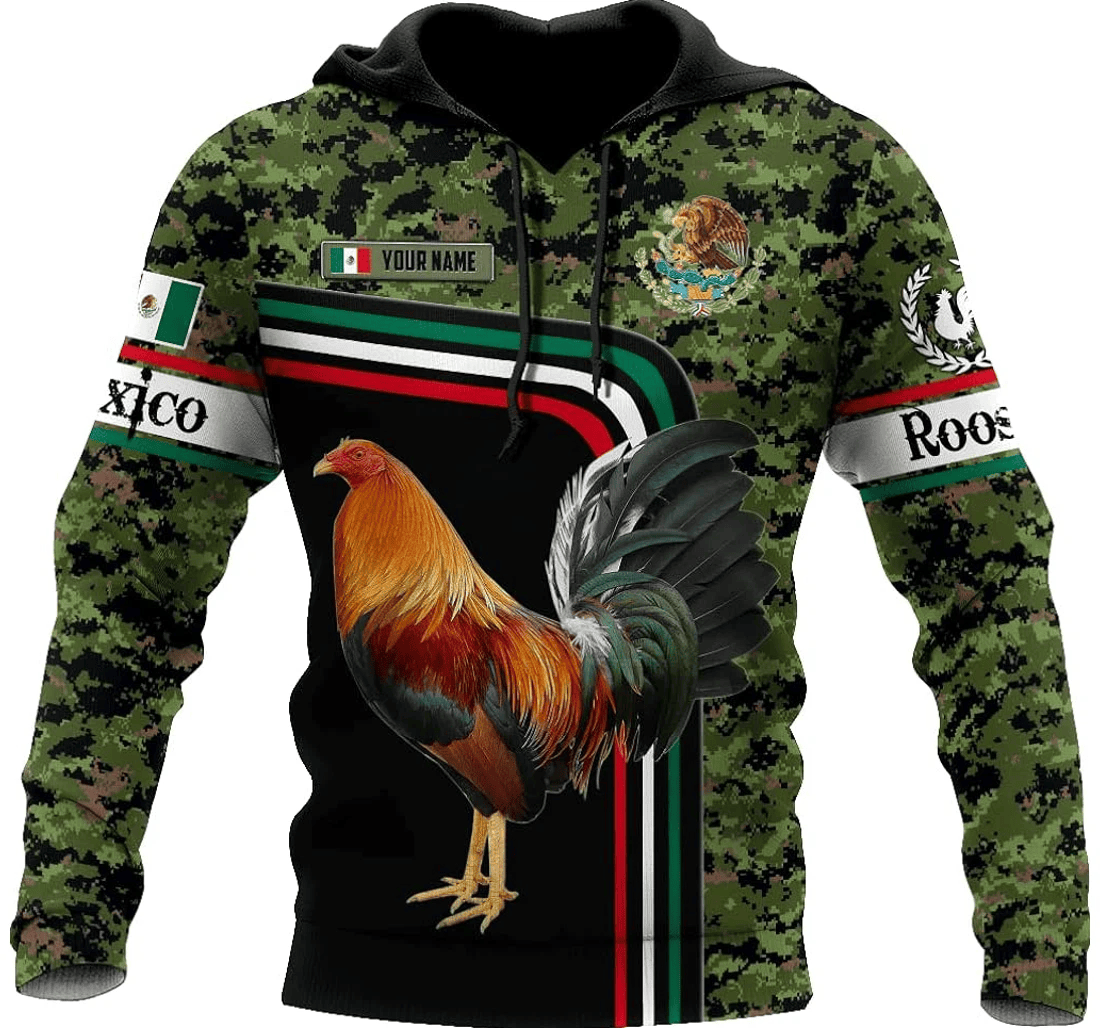 Hieprints Personalized Mexican Rooster Hd - 3D Printed Pullover Hoodie