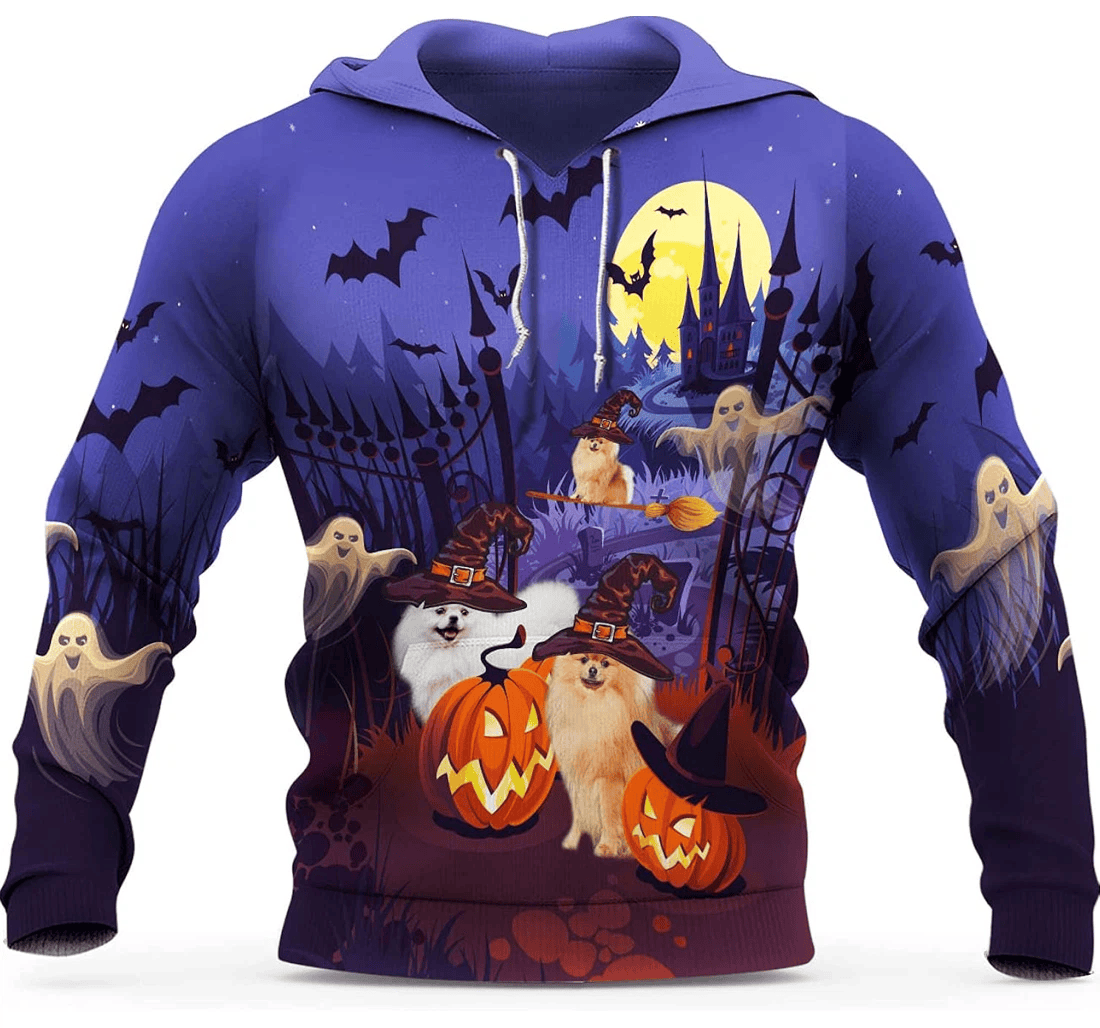 Vth Global Personalized Custom Halloween Funny Dog V Pomenarian - 3D Printed Pullover Hoodie