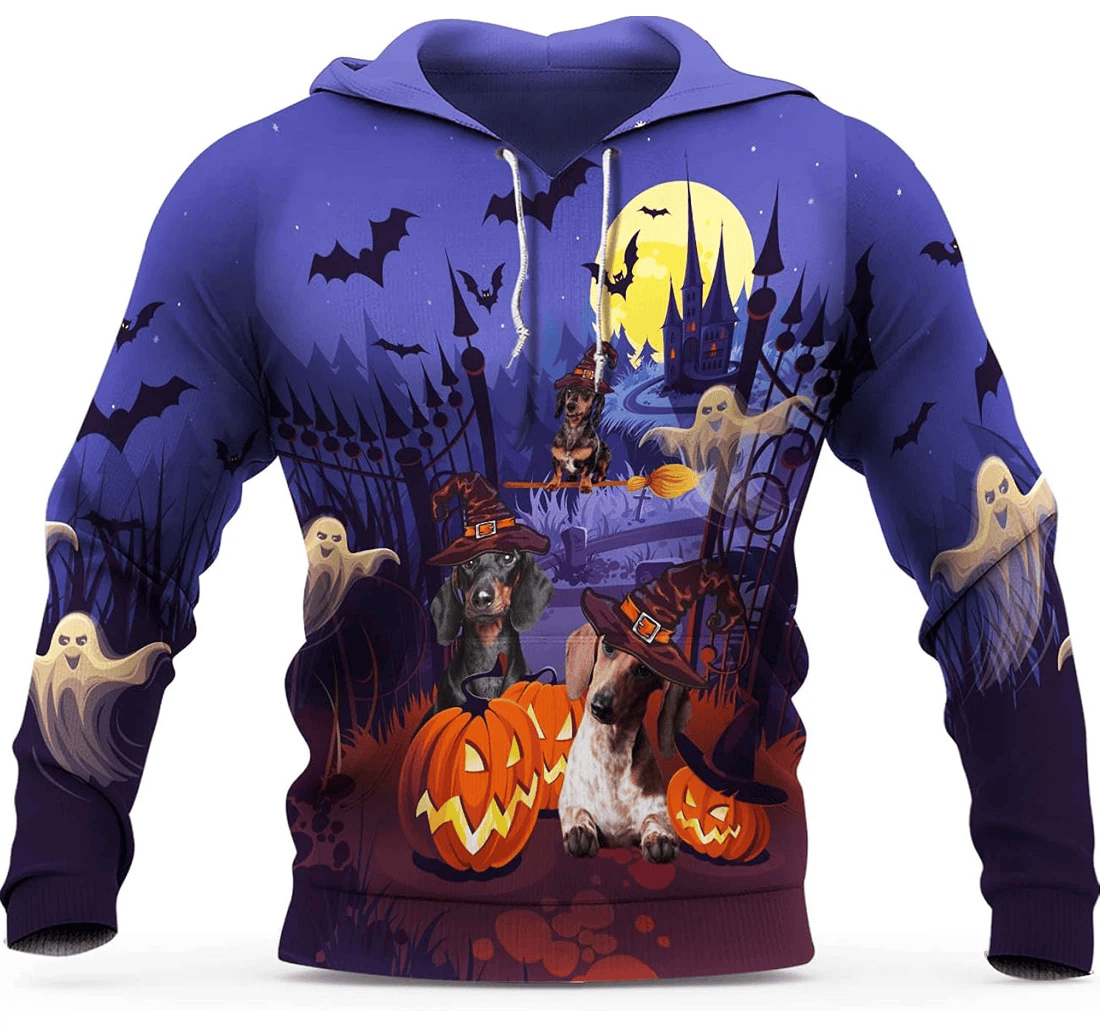 Vth Global Personalized Custom Halloween Funny Dog V Dachshund - 3D Printed Pullover Hoodie