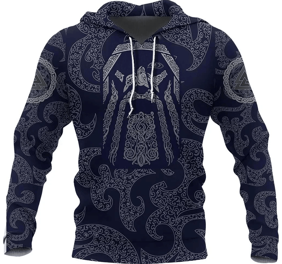 Personalized Lightweight Viking Raven Tattoo Vegvisir Cross Totem Sweaters - 3D Printed Pullover Hoodie