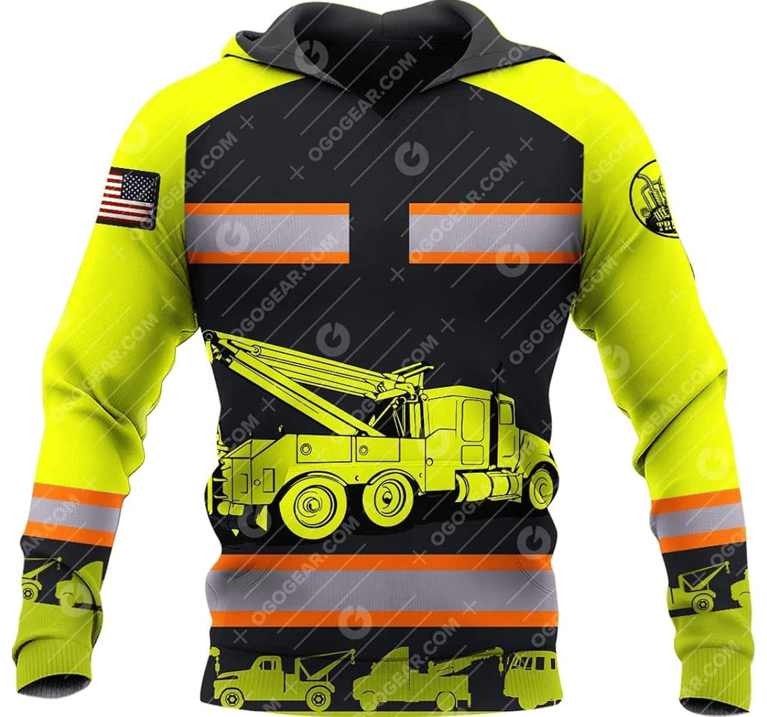 Personalized Matedecor Tow Truck Custom Name Truckers Semi Truck Lovers Sizes From To - 3D Printed Pullover Hoodie