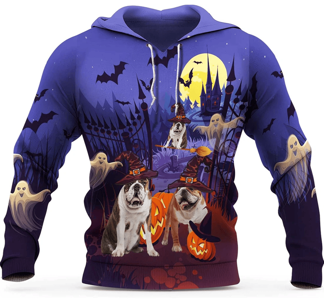 Vth Global Personalized Custom Halloween Funny Dog V Bulldog - 3D Printed Pullover Hoodie