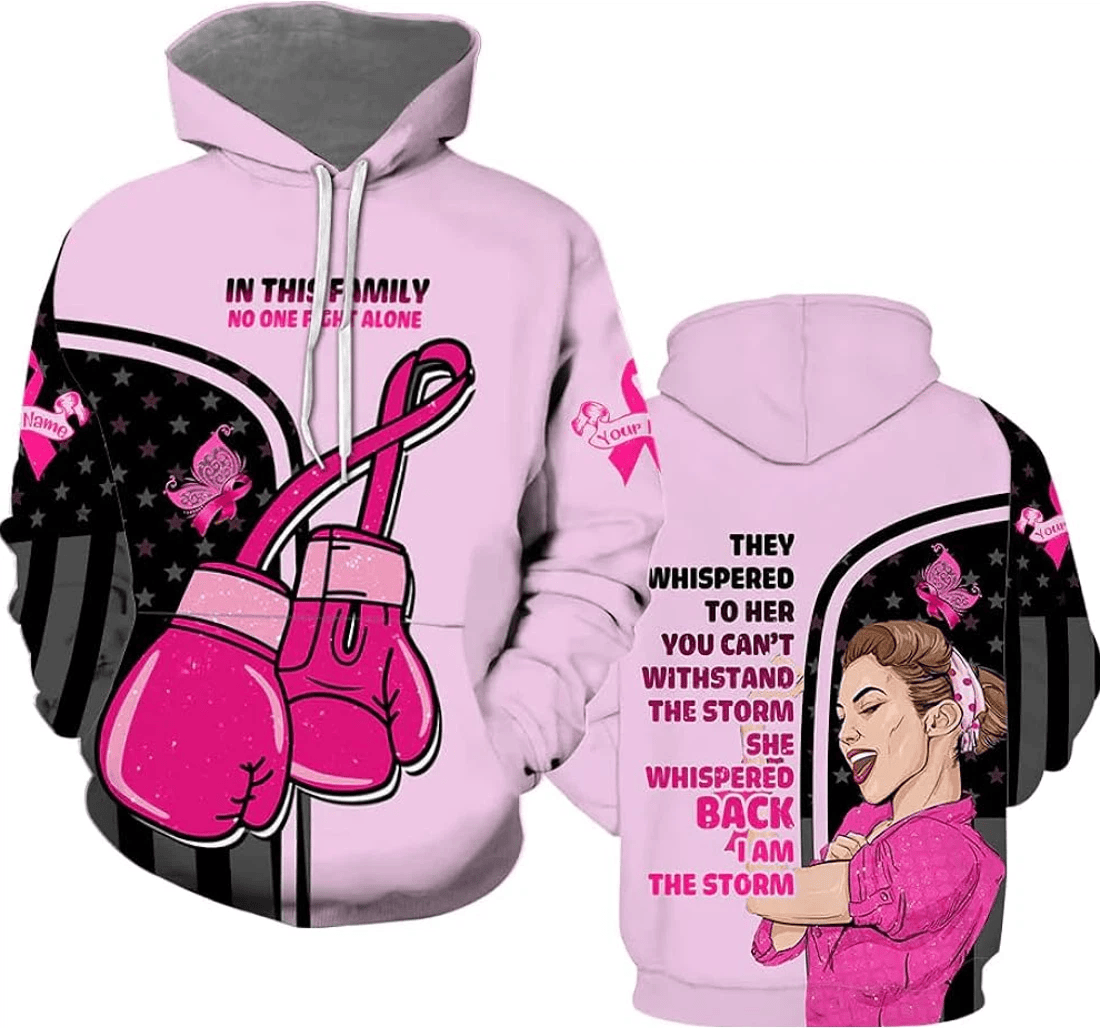 Personalized Custom Name Breast Cancer Awareness Girl Breast Cancer Awareness Breast Cancer Awareness Custom Girl - 3D Printed Pullover Hoodie