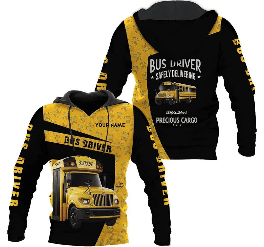 Personalized School Bus Driver Yellow Bus Driver School Bus Driver Sweaters - 3D Printed Pullover Hoodie