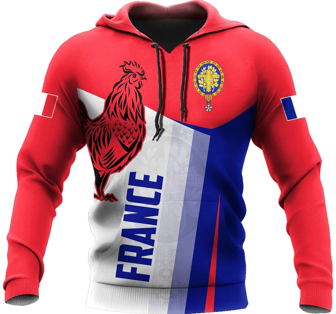 Personalized France Rooster Rooster Lovers Family - 3D Printed Pullover Hoodie
