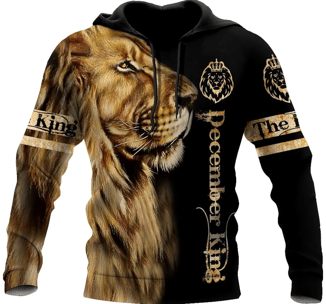 Personalized Custom Lion December King Nj - 3D Printed Pullover Hoodie