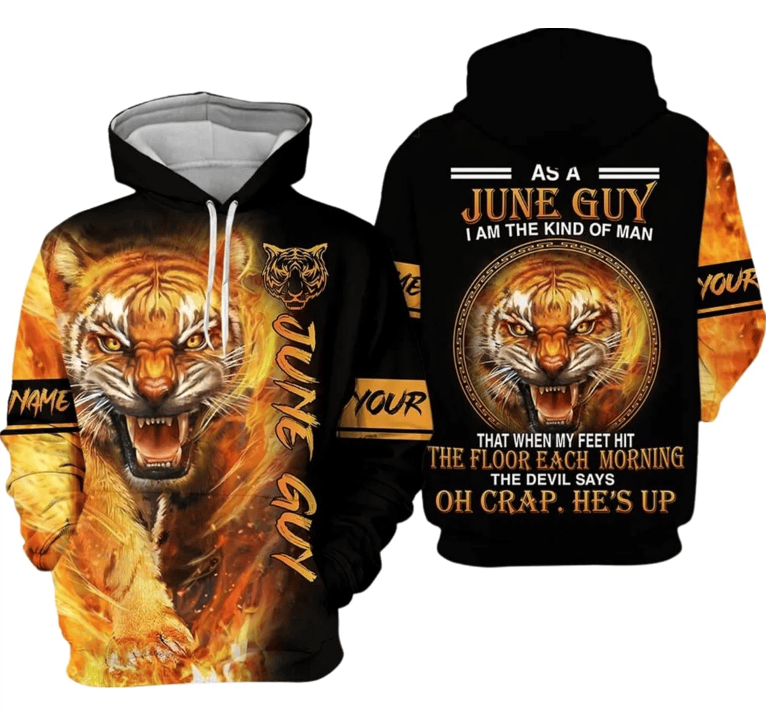 Personalized Birthday Guy Tiger - 3D Printed Pullover Hoodie