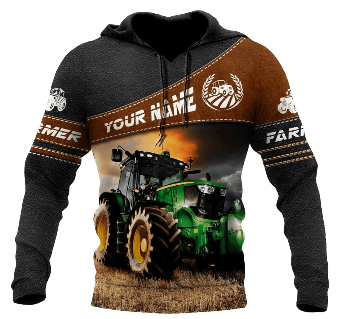 Personalized Green Tractor Tractor Farmer Sweaters Tees Hoody - 3D Printed Pullover Hoodie