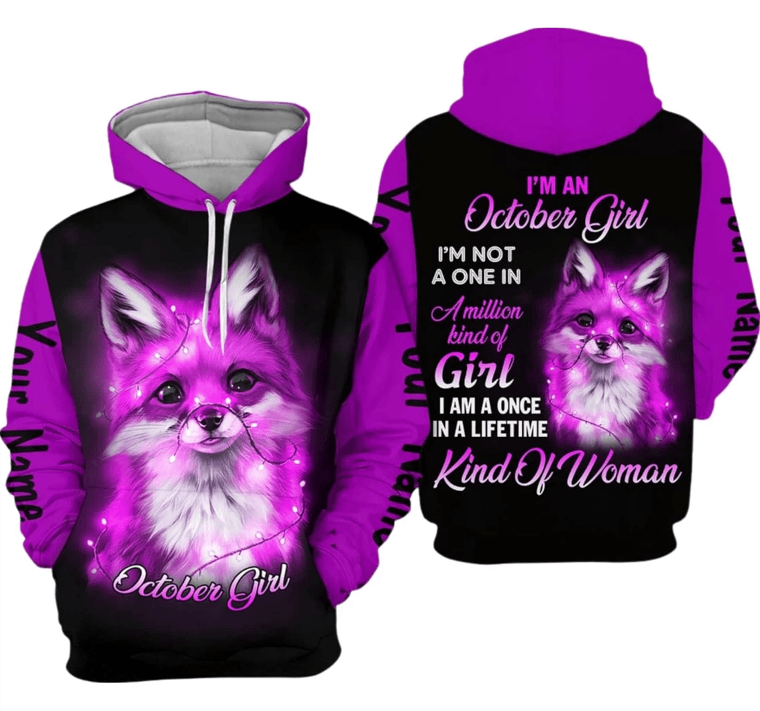 Personalized Birthday Beloved Fox - 3D Printed Pullover Hoodie