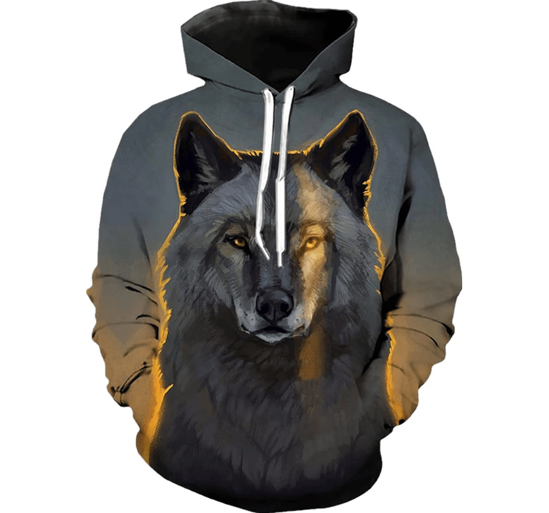 Personalized Animal Wolf Sportswear - 3D Printed Pullover Hoodie