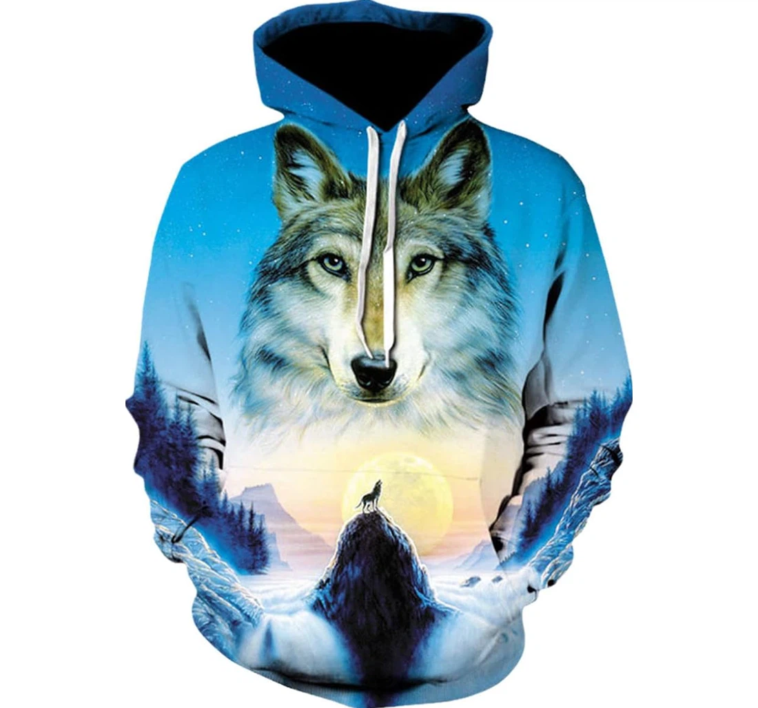 Personalized Wolf Jackets Coats Pullovers Sportswear Animals - 3D Printed Pullover Hoodie