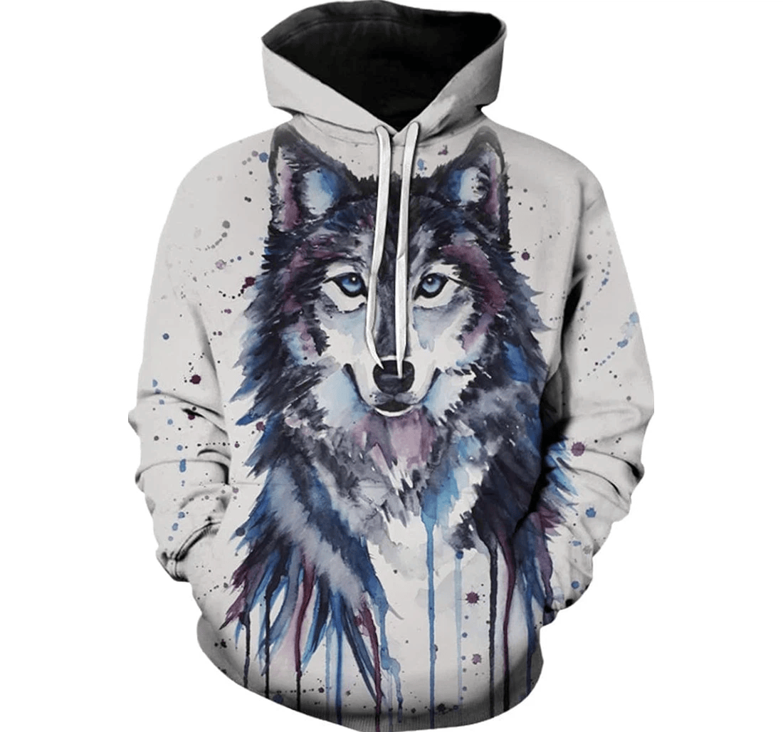 Personalized Animal Wolf Men's Women's Pullovers - 3D Printed Pullover Hoodie