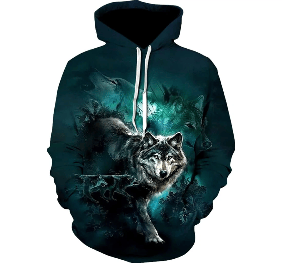 Personalized Wolf Sportswear Animal - 3D Printed Pullover Hoodie