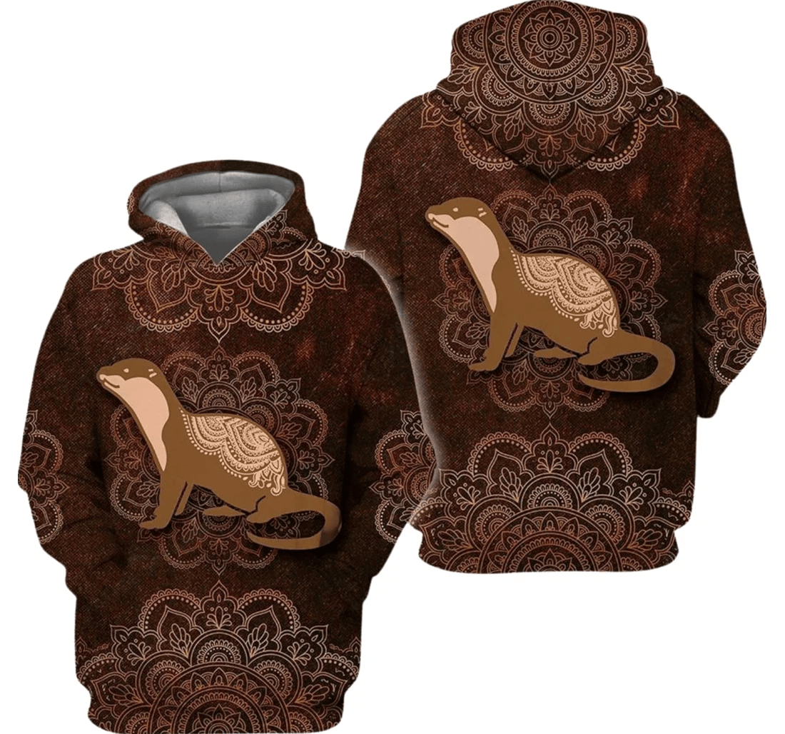 Personalized Entertaining Brown Otter Birthday Christmas - 3D Printed Pullover Hoodie