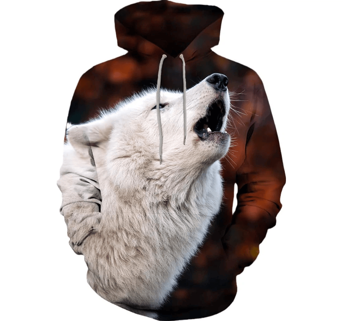 Personalized Wolf Men's Animal Wolf Fun - 3D Printed Pullover Hoodie