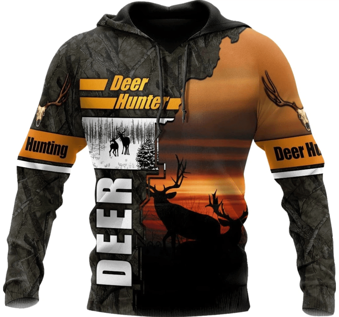 Personalized Deer Hunting Birthday Hunting - 3D Printed Pullover Hoodie