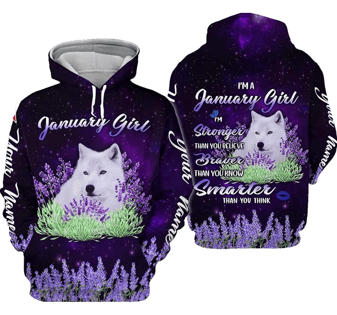 Personalized Girl Wolf Birthday Christmas - 3D Printed Pullover Hoodie