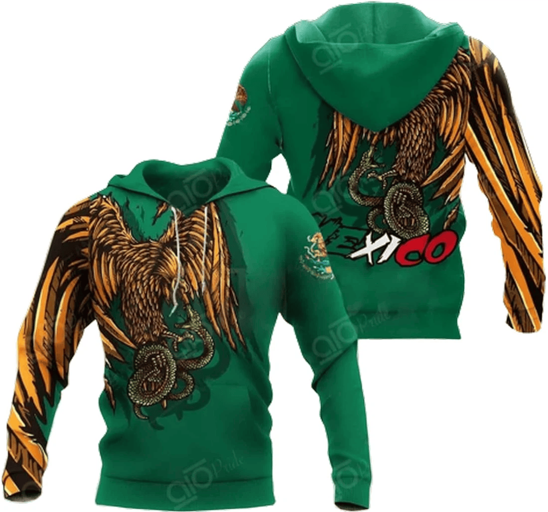 Personalized Mexico Eagle Family - 3D Printed Pullover Hoodie