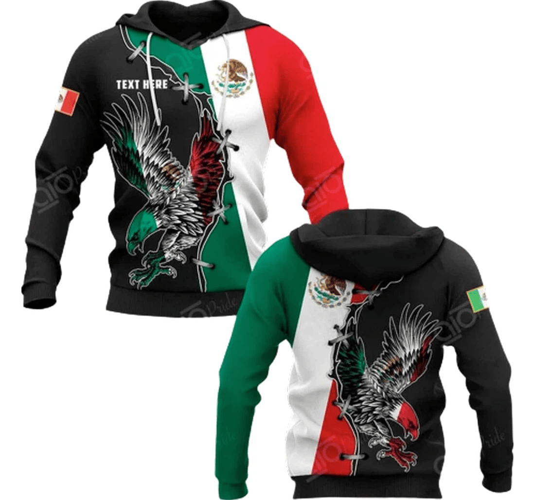 Personalized Eagle Mexican Pattern Family - 3D Printed Pullover Hoodie