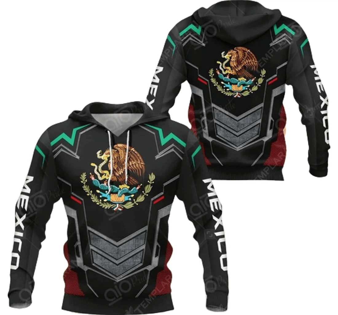 Personalized Eagle Mexico Pattern Family - 3D Printed Pullover Hoodie