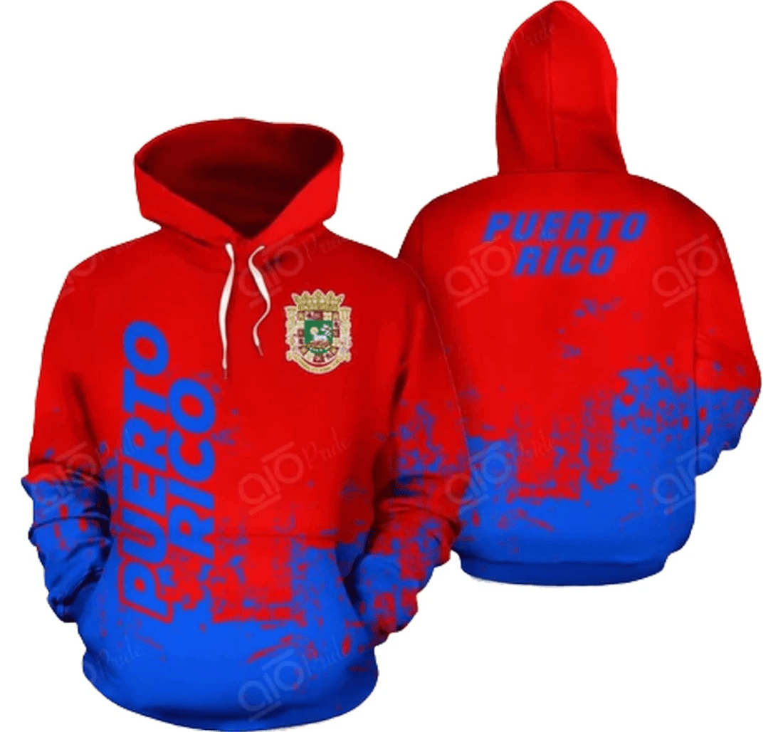 Personalized Puerto Rico Pattern Family - 3D Printed Pullover Hoodie