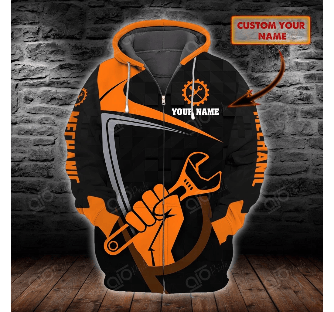 Personalized Mechanic Personalized Name - 3D Printed Pullover Hoodie