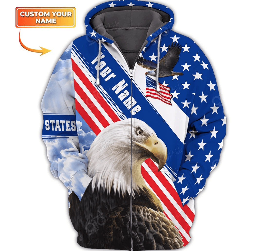 Personalized Eagle Personalized Name - 3D Printed Pullover Hoodie