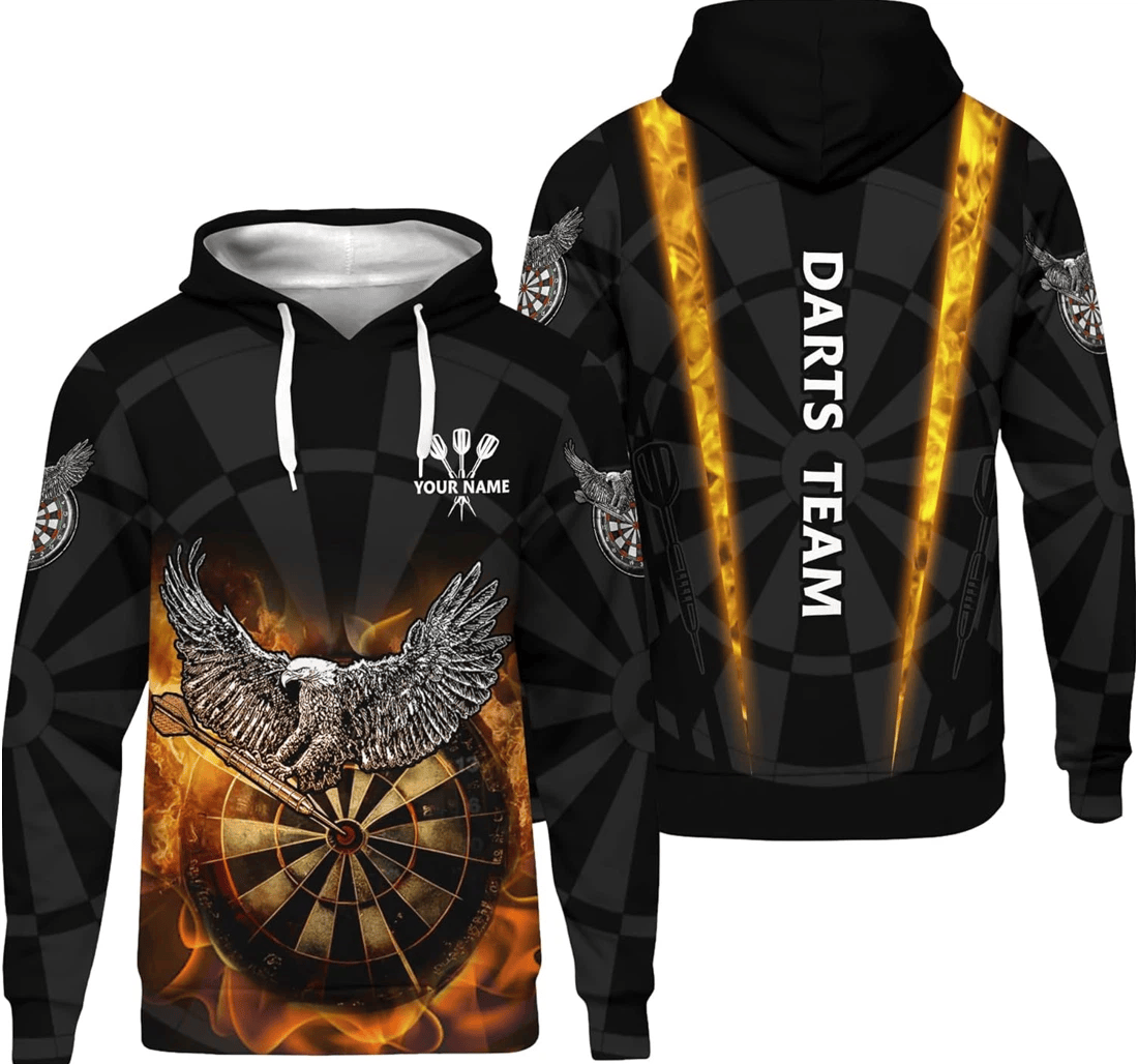 Personalized Dart Custom Eagle Holding Dart Darts Team - 3D Printed Pullover Hoodie
